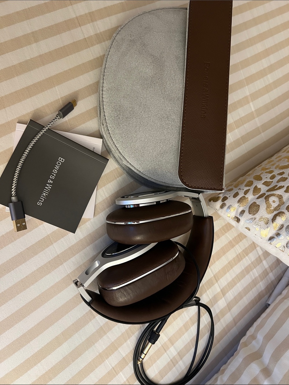 Bowers & Wilkins Brown and Silver Over-Ear Headphones